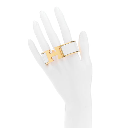 Hermes Enamel Wide Clic Clac H Bracelet PM White 2 of 6
