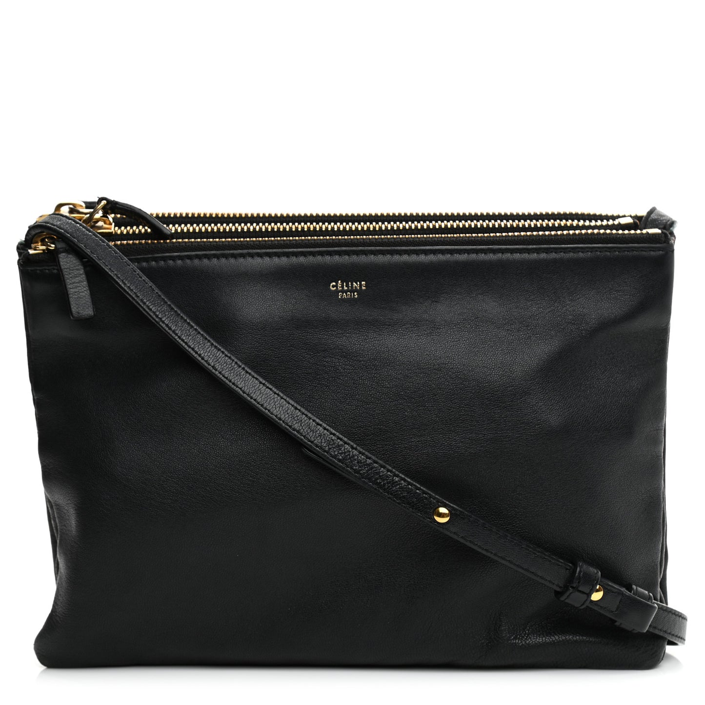 Lambskin Large Trio Crossbody Bag Black