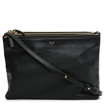 Celine Lambskin Large Trio Crossbody Bag Black 1 of 14