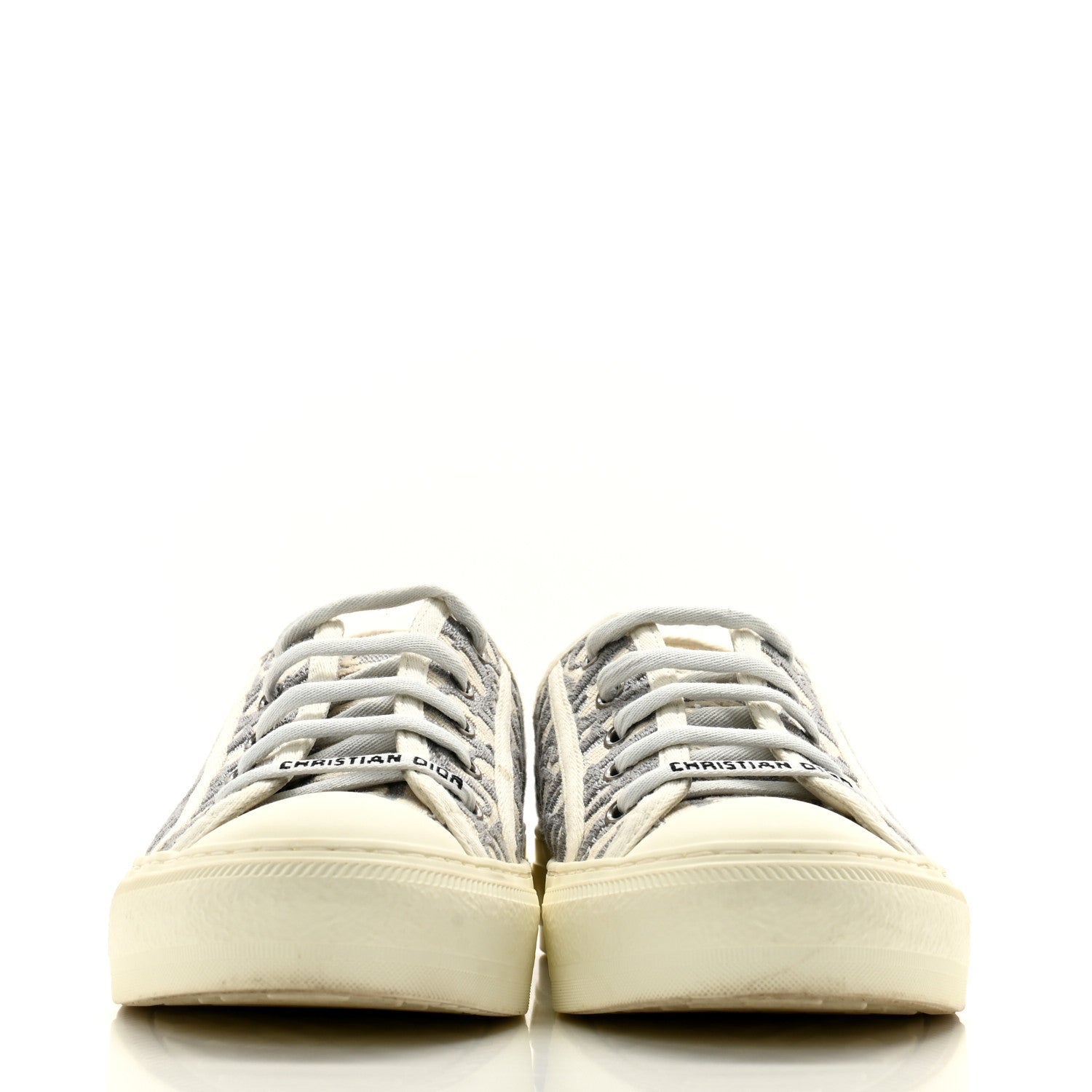 Christian Dior Canvas Oblique Walk'N'Dior Low Top Sneakers 38 Grey Stone 2 of 12