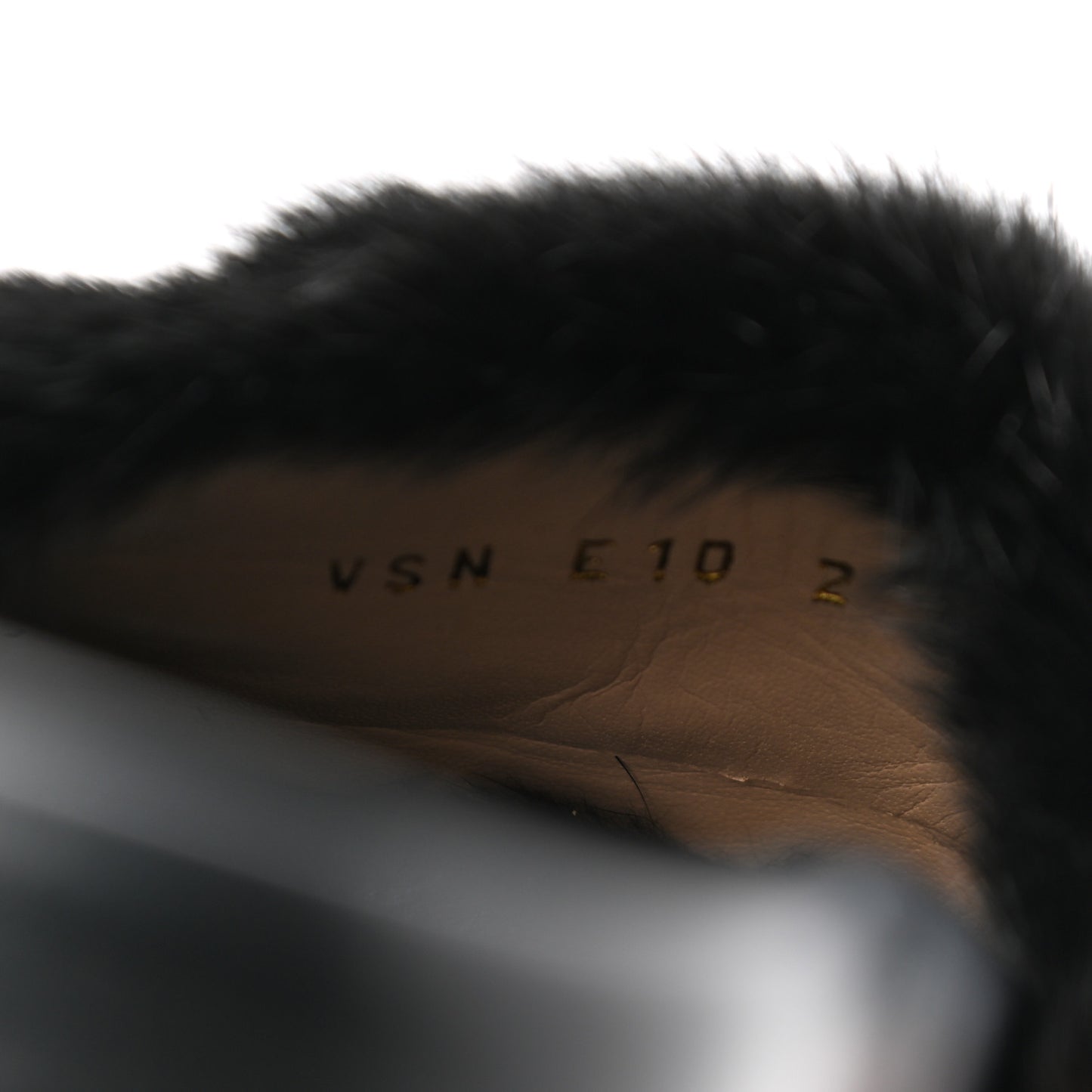 Mink Fur Rockstud Slide Sandals 39 Black