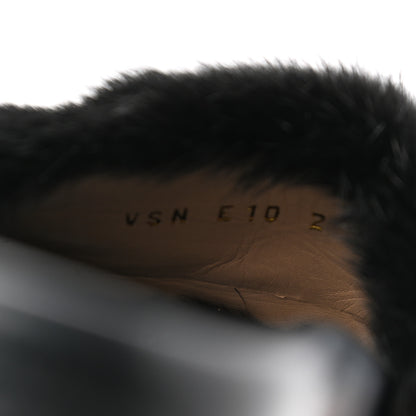 Valentino Garavani Mink Fur Rockstud Slide Sandals 39 Black 8 of 8