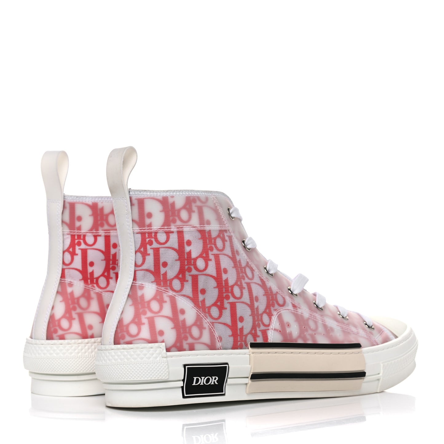 Canvas Oblique Mens B23 High Top Sneakers 44 Red White