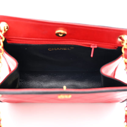 Chanel Lambskin Quilted Framed Bag Red Black 5 of 12