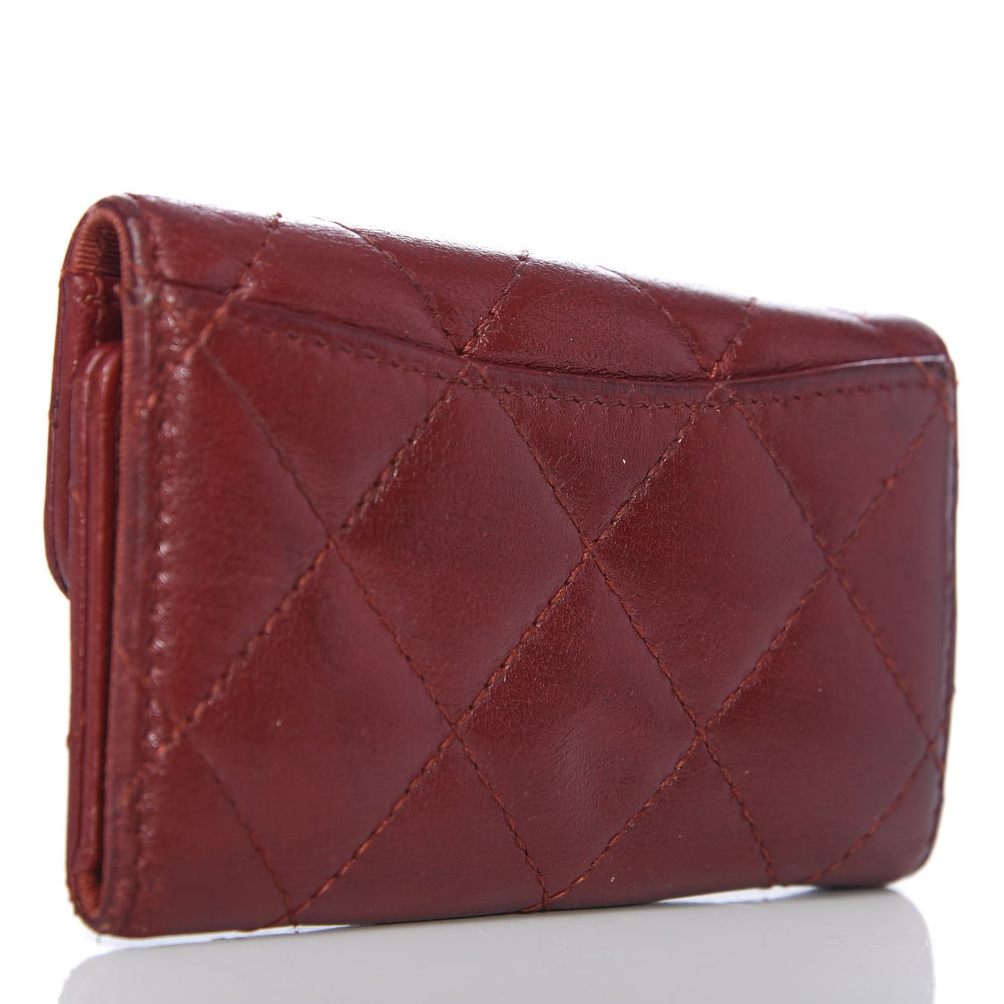 Lambskin Quilted 6 Key Holder Red