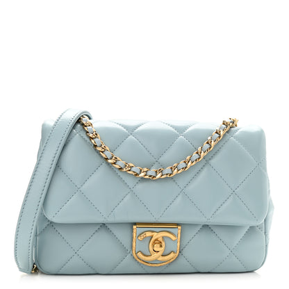 Chanel Lambskin Quilted Mini Flap Light Blue 1 of 10