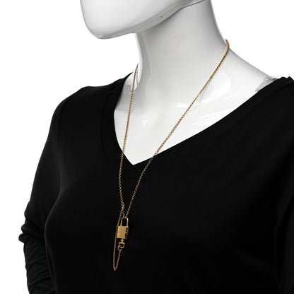Louis Vuitton Locky Pendant Necklace Gold 2 of 7