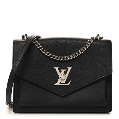 Louis Vuitton Soft Calfskin Mylockme Chain Bag BB Black 1 of 9