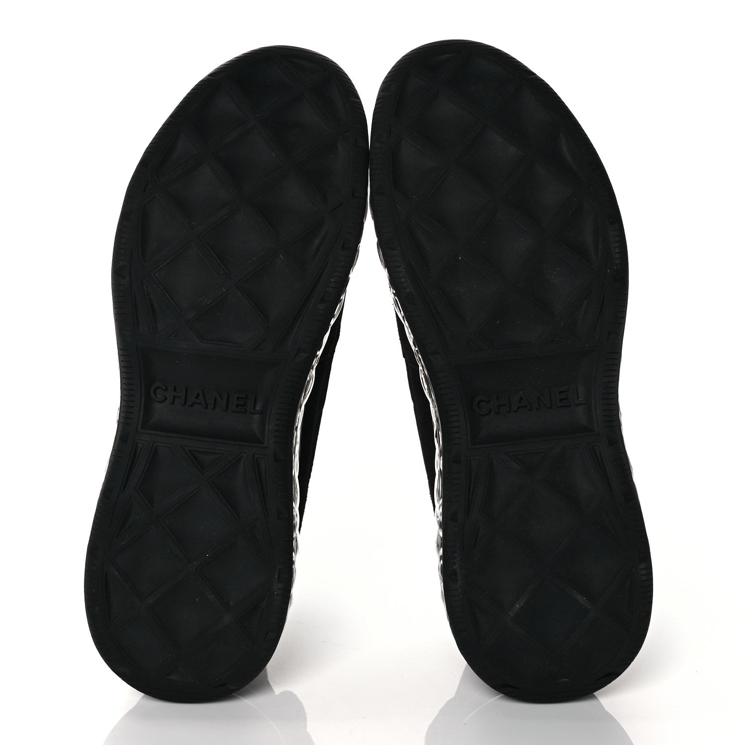 Chanel Suede Calfskin Velvet Grosgrain CC Sneakers 39 Black 5 of 9