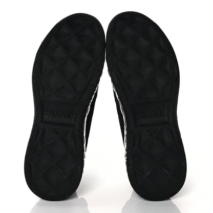 Chanel Suede Calfskin Velvet Grosgrain CC Sneakers 39 Black 5 of 9