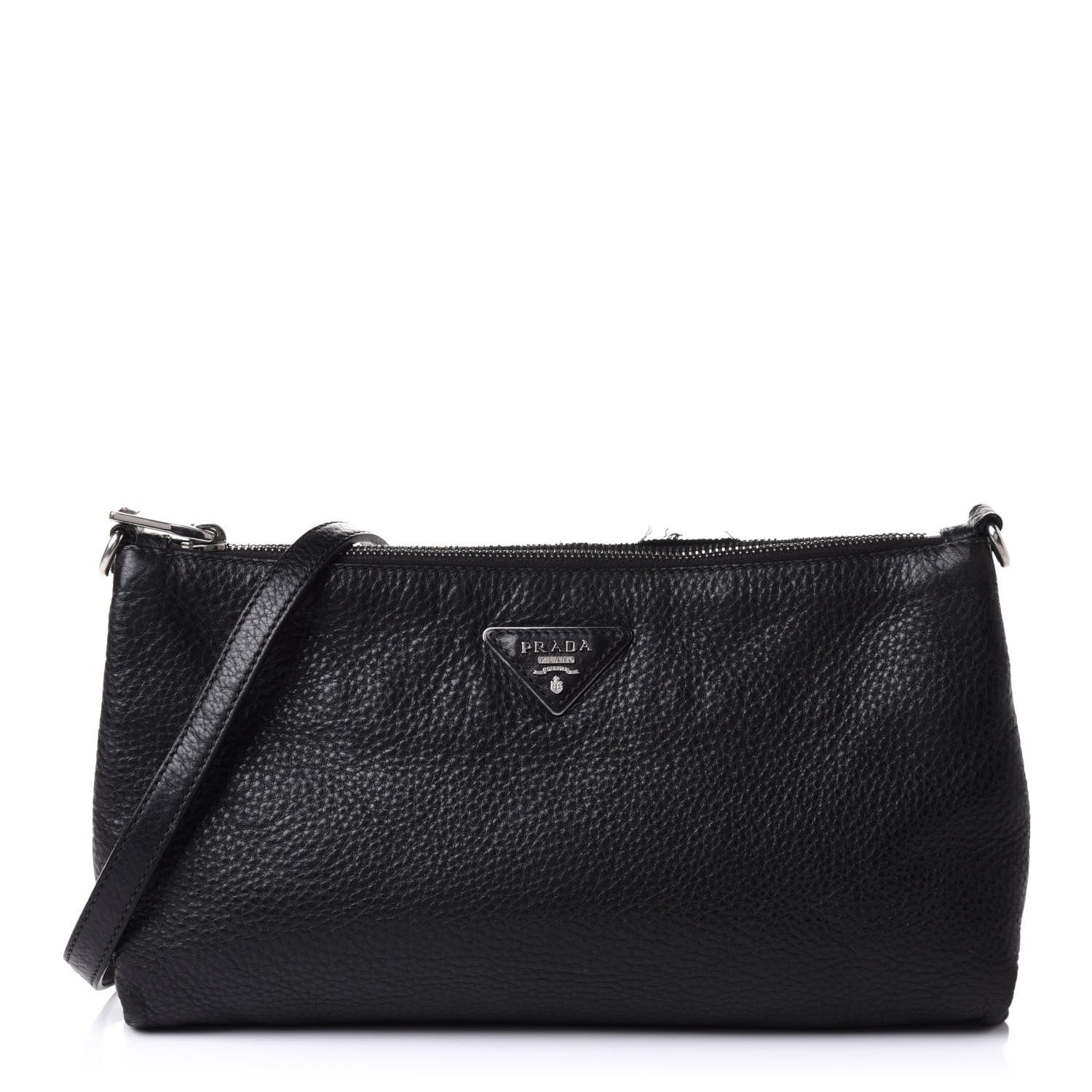 Prada Vitello Daino Crossbody Bag Black 1 of 11