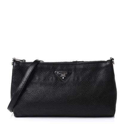 Prada Vitello Daino Crossbody Bag Black 1 of 11
