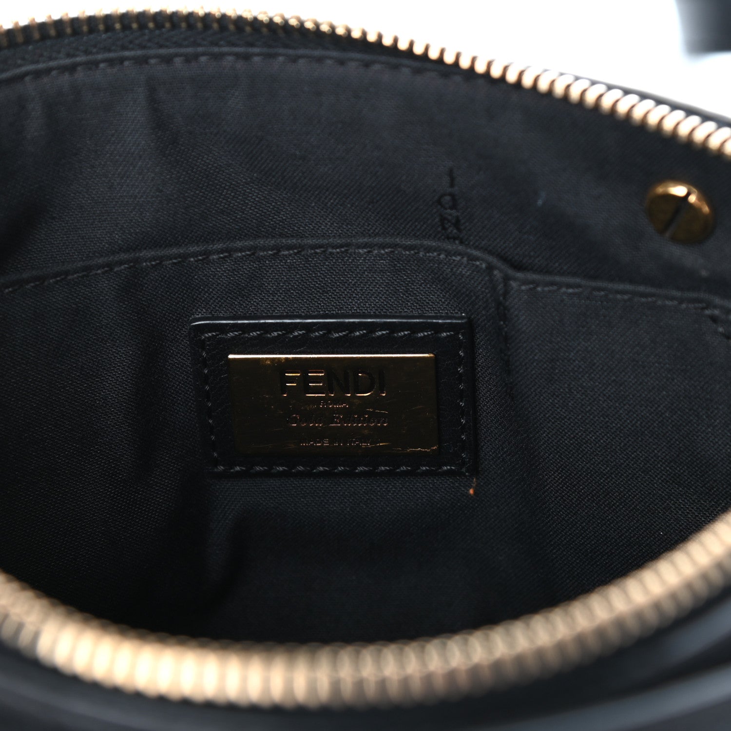 Fendi Vitello Dolce Chain Tail Gold Edition Mini By The Way Boston Bag Black Vintage Gold 6 of 9