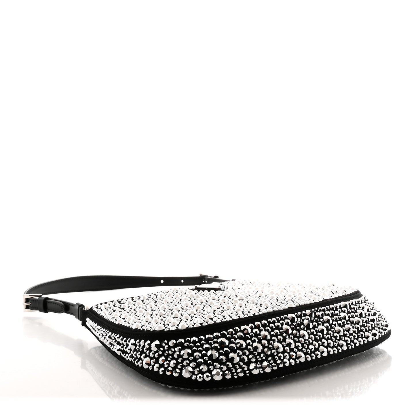 Satin Crystal Cleo Adjustable Strap Shoulder Bag Metal