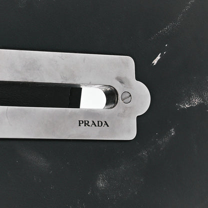 Prada City Calfskin Cahier Chain Wristlet Clutch Black 6 of 10
