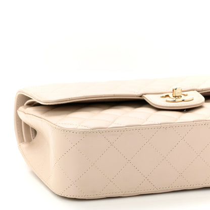 Chanel Iridescent Lambskin Quilted Medium Double Flap Light Beige 9 of 10