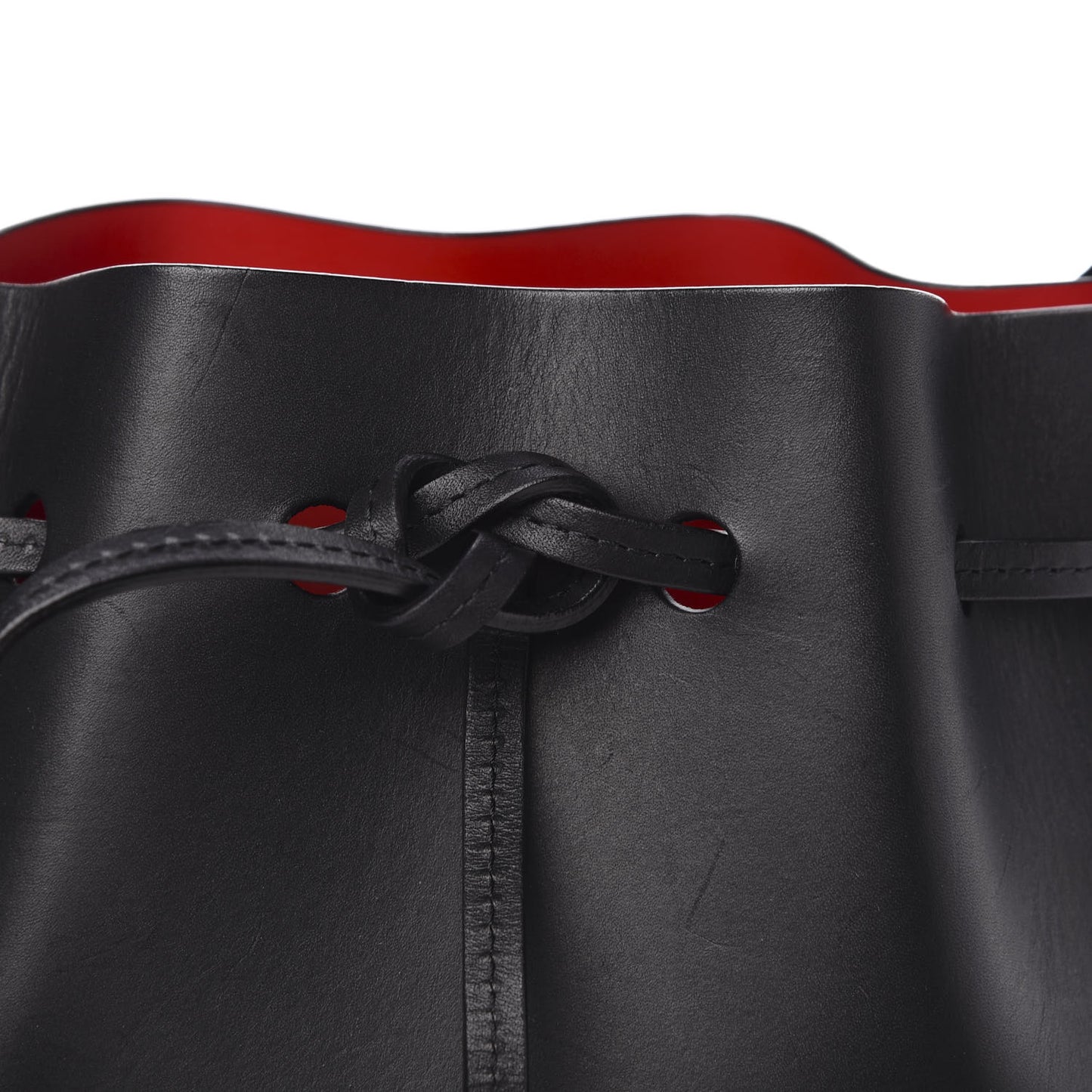 Vegetable Tanned Calfskin Mini Bucket Bag Black Flamma