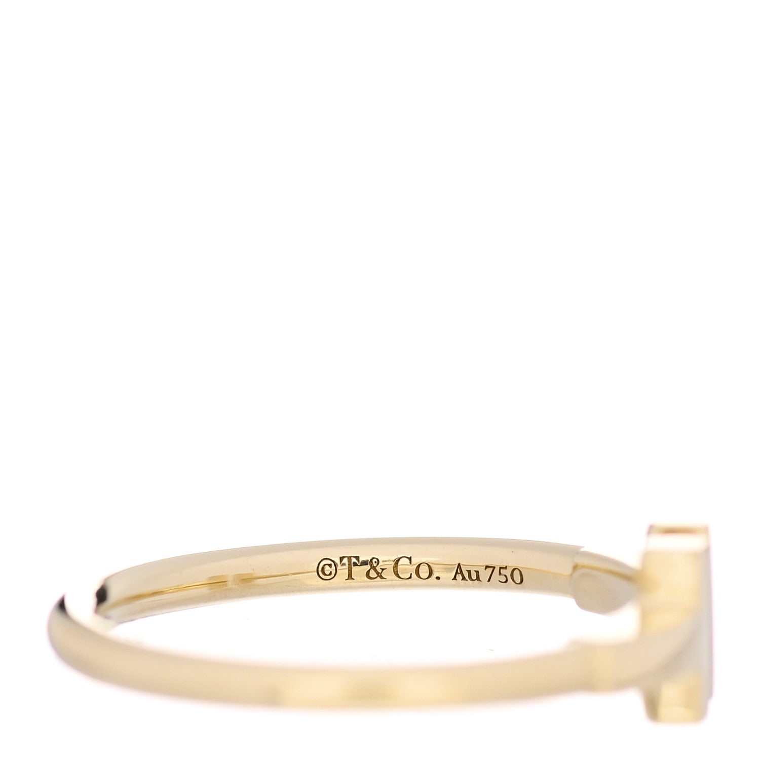 Tiffany 18K Yellow Gold T Wire Ring 54 7 4 of 5