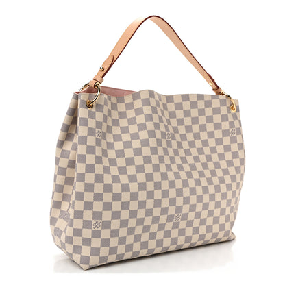 Louis Vuitton Damier Azur Graceful MM Rose Ballerine 3 of 10