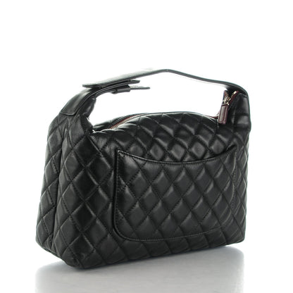 Chanel Lambskin Quilted Large Cosmetic Case Black 3 of 8