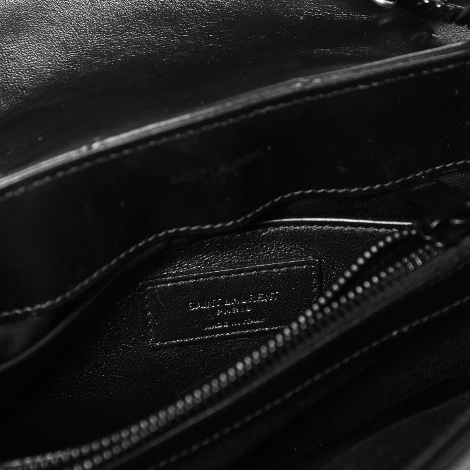 Saint Laurent Calfskin Y Quilted Monogram Small Loulou Chain Satchel Black 6 of 9