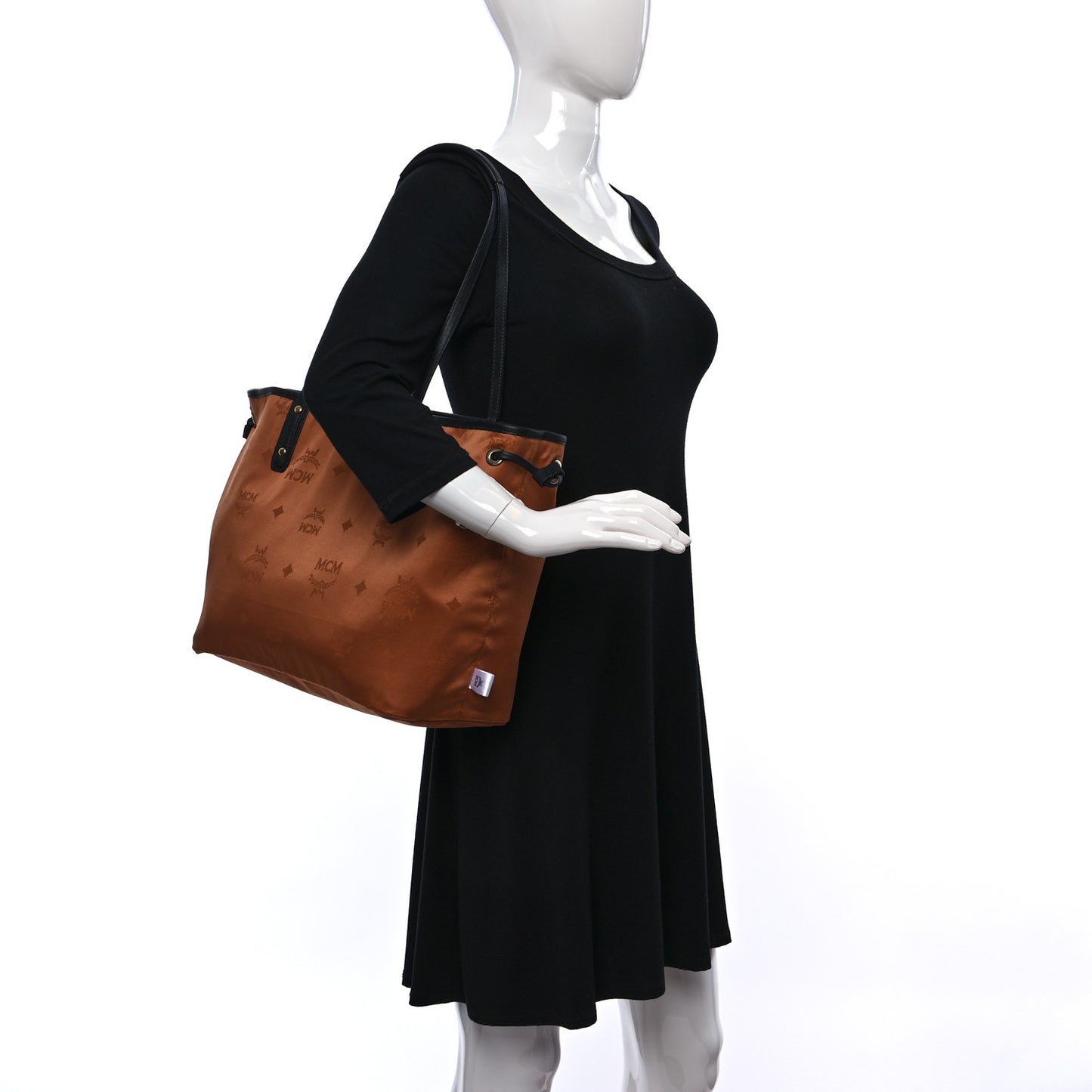 Metallic Visetos Medium Shopper Tote Gold