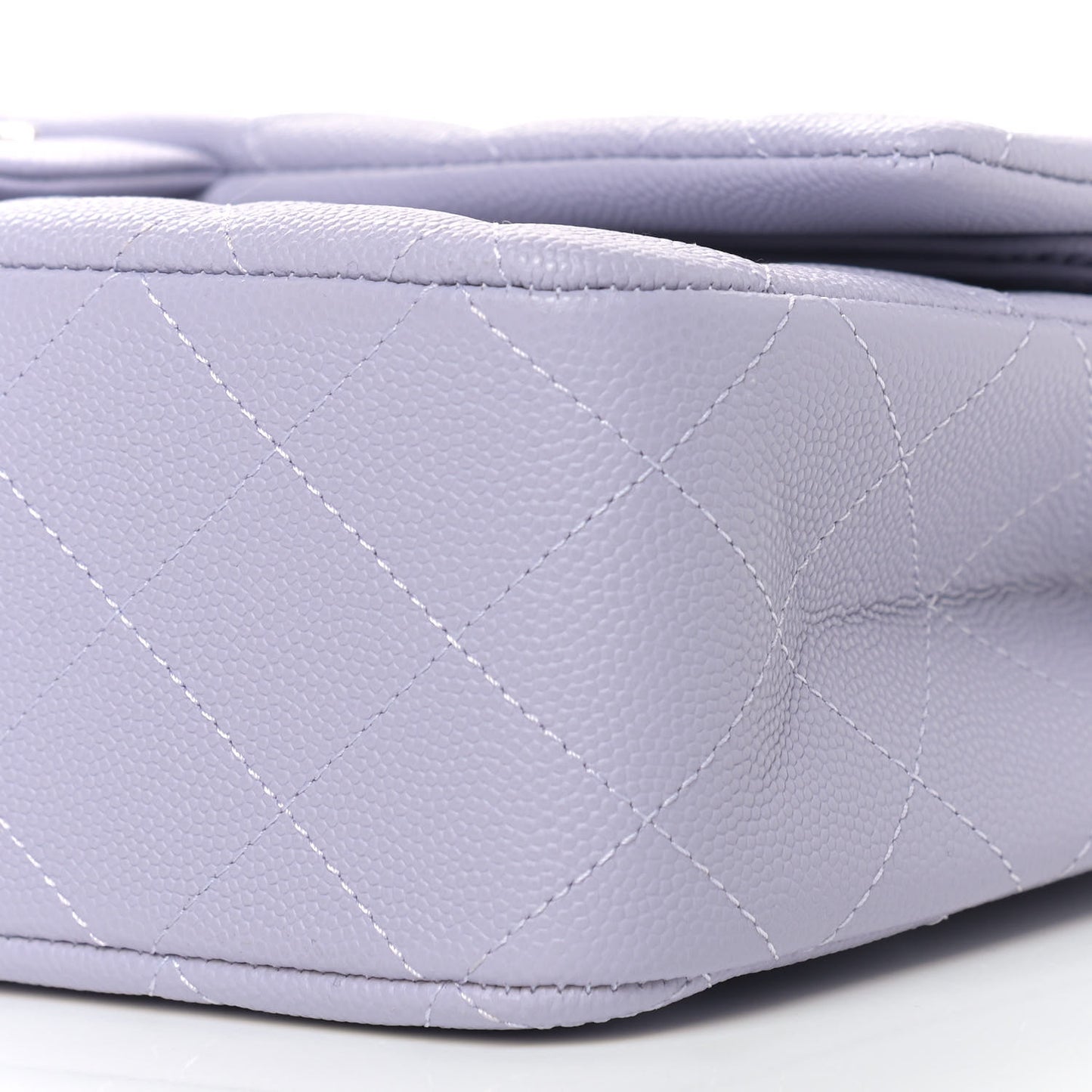 Caviar Quilted Medium Double Flap Light Purple