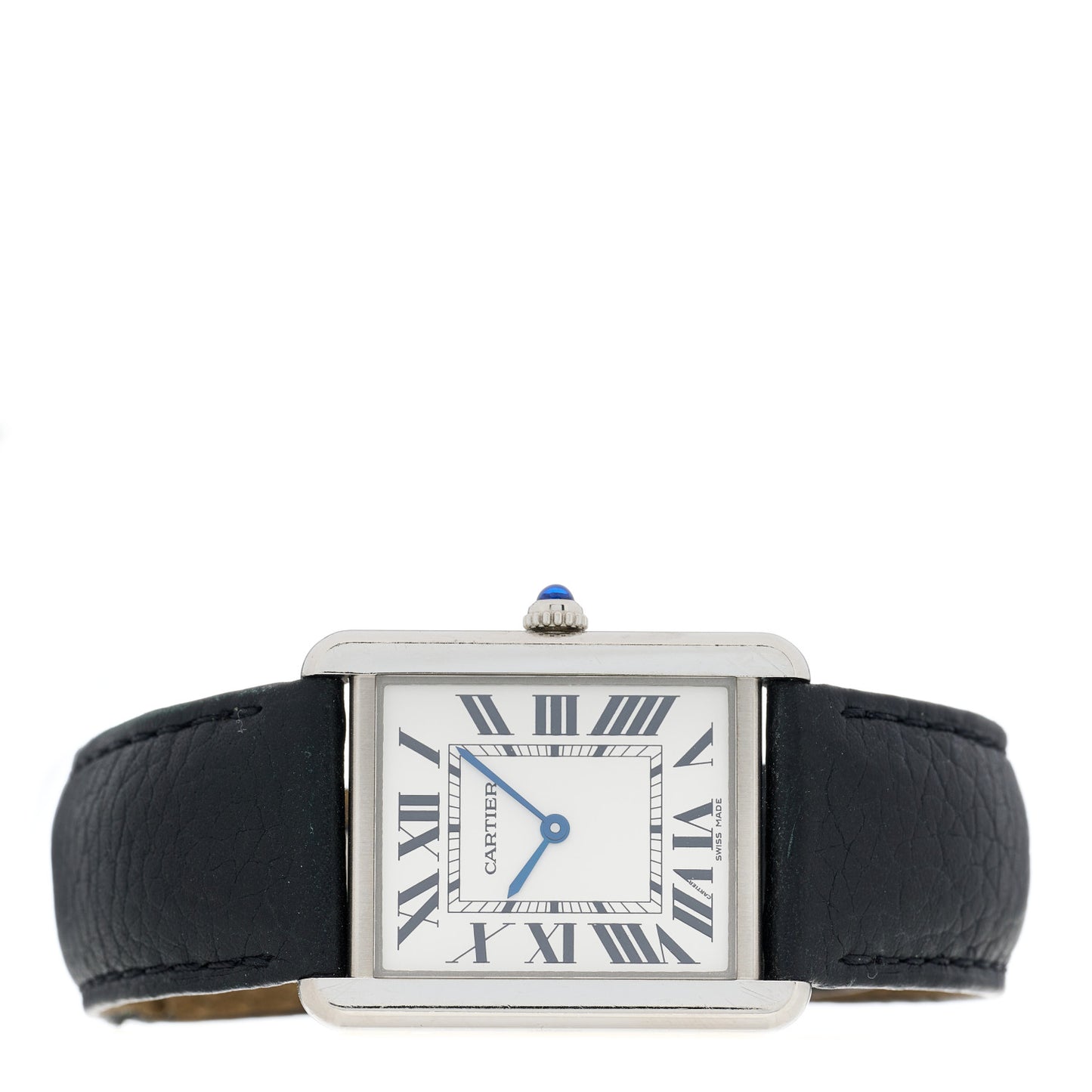 Stainless Steel Calfskin 27mm Tank Solo Quartz Watch
