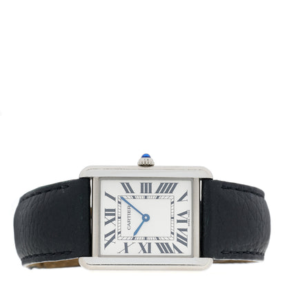 Cartier Stainless Steel Calfskin 27mm Tank Solo Quartz Watch 2 of 5