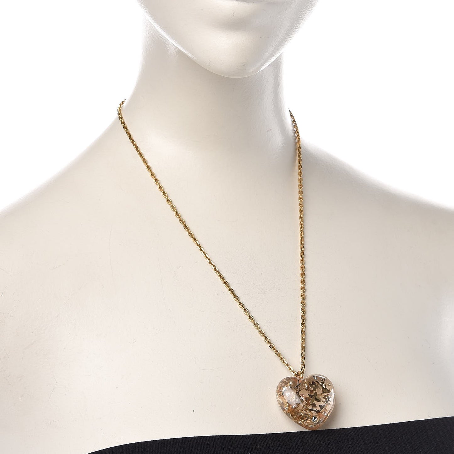 Inclusion Heart Necklace Clear