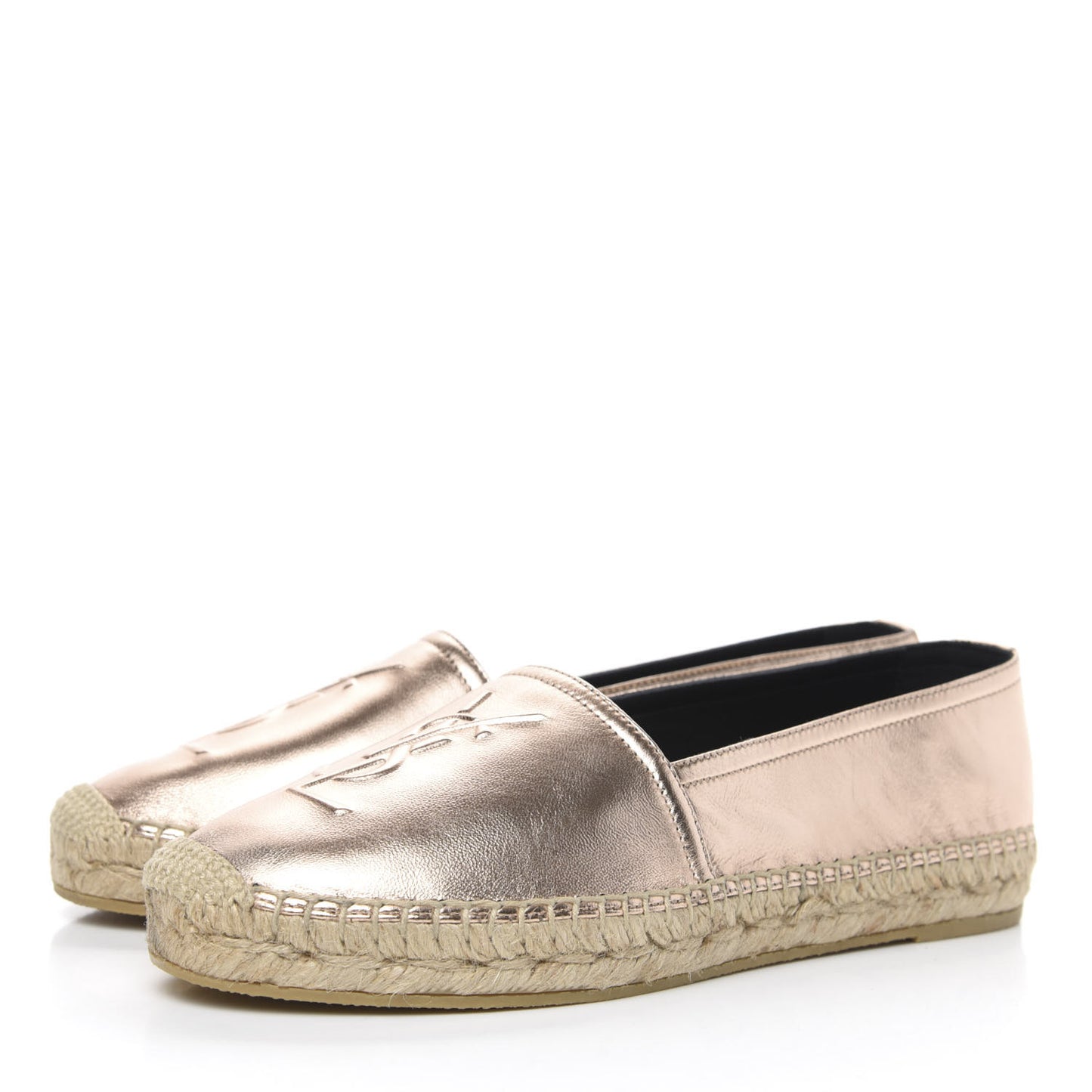 Metallic Lambskin Monogram Espadrilles 36.5 Blush