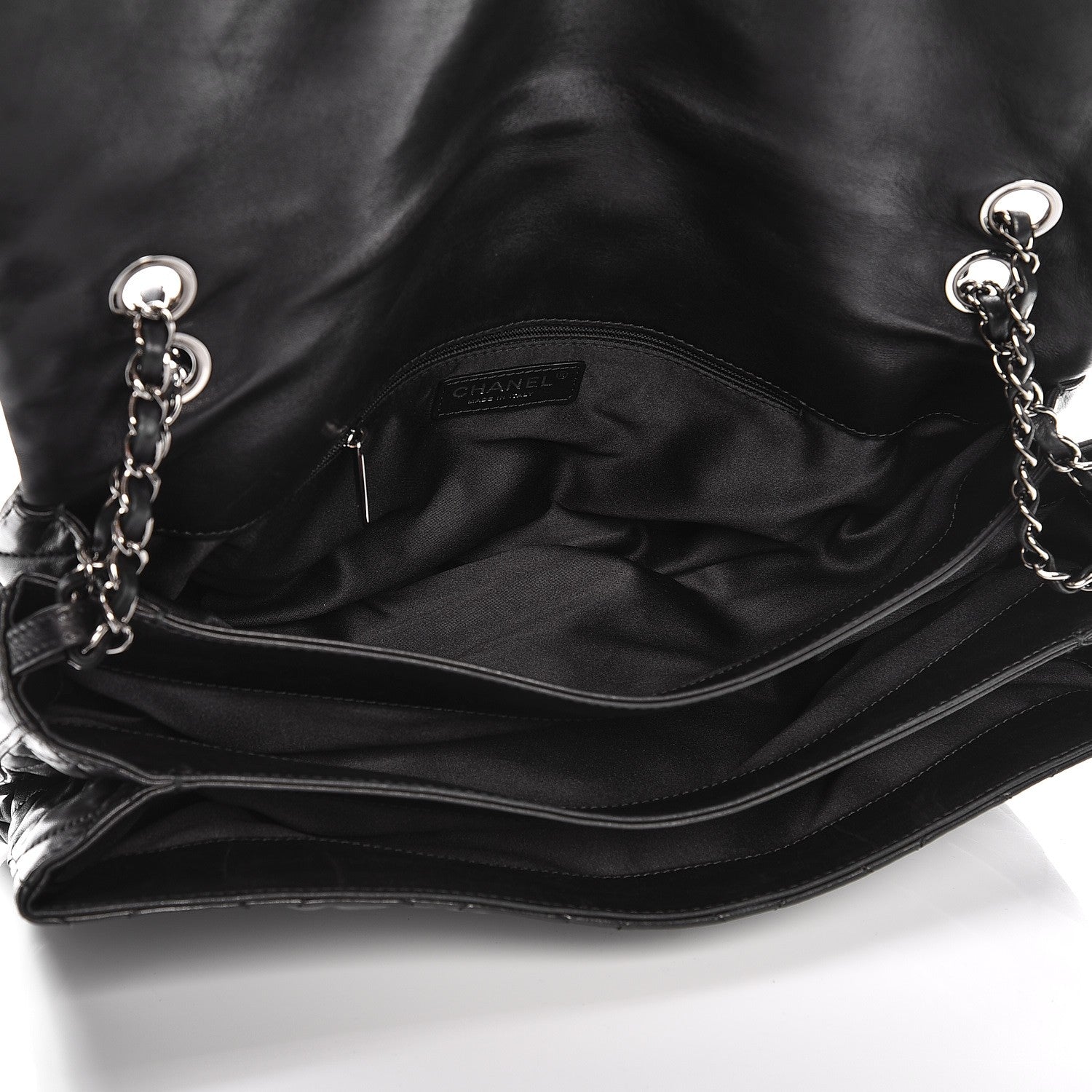 Chanel Lambskin Quilted Maxi 3 Flap Black 5 of 16