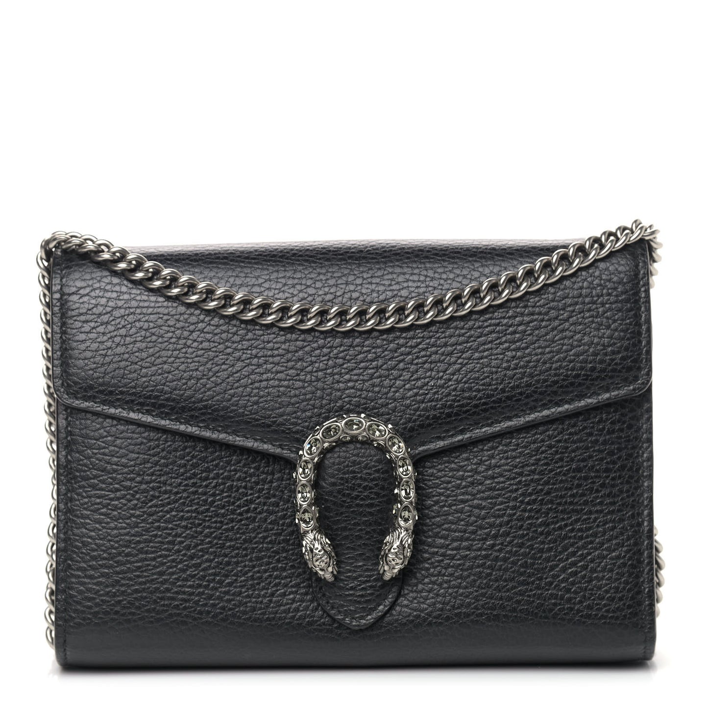 Calfskin Mini Dionysus Chain Wallet Black
