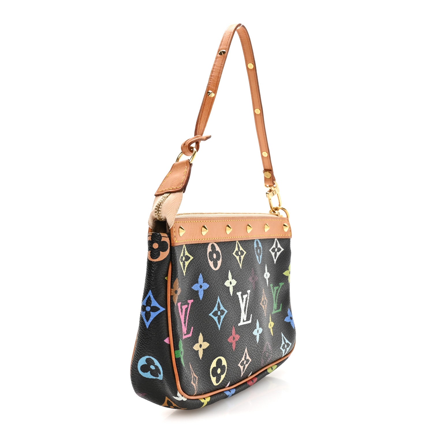 Louis Vuitton Monogram Multicolor Pochette Accessories Black 3 of 10