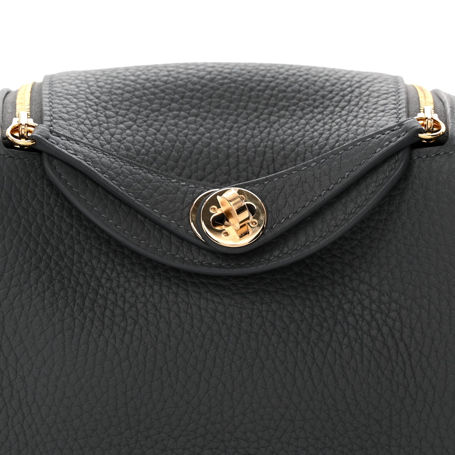 Hermes Taurillon Clemence Mini Lindy 20 Gris Misty 8 of 10