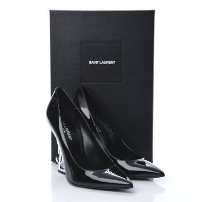 Saint Laurent Patent Opyum 110 Pumps 38.5 Black Silver 8 of 8