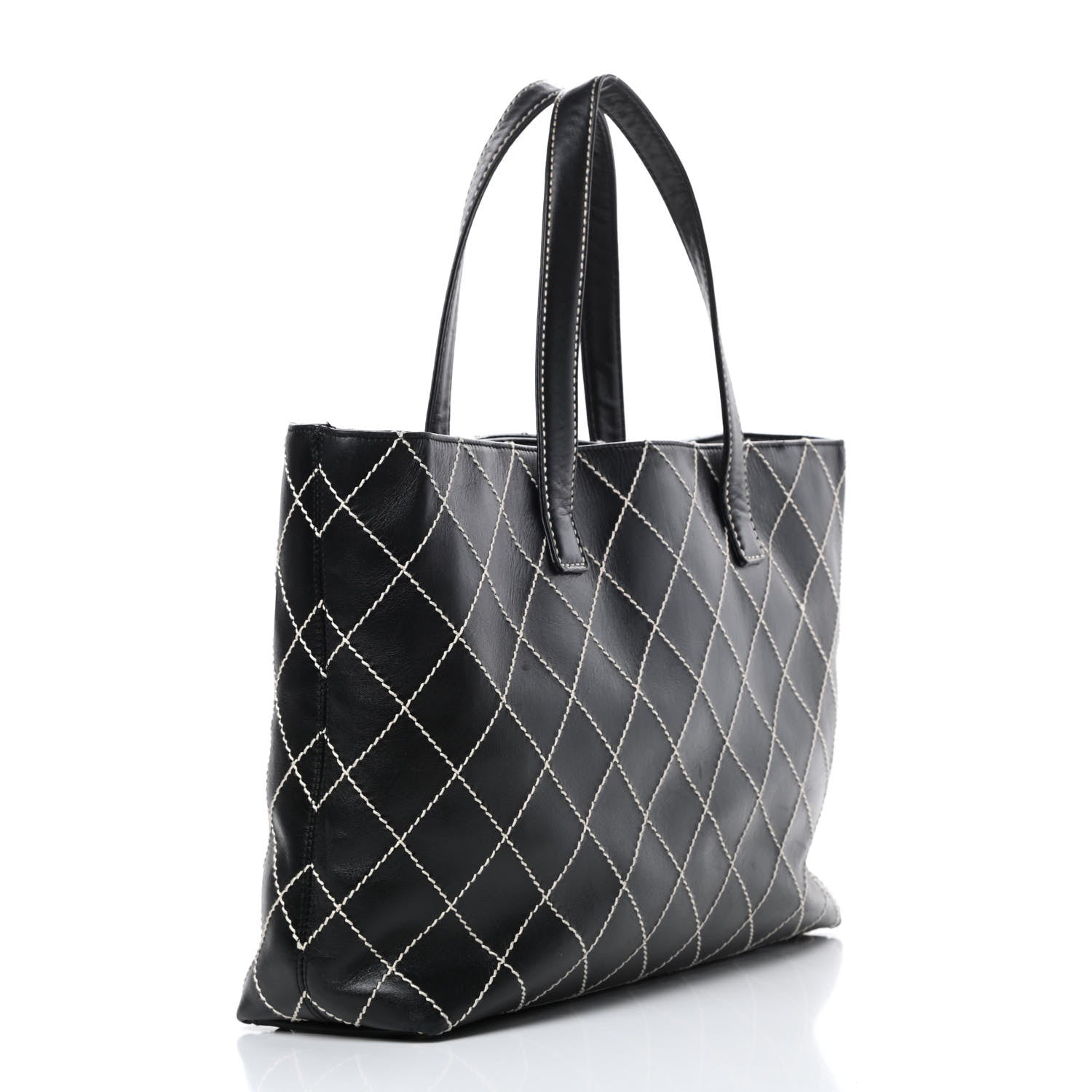 Chanel Calfskin Wild Stitch Large Tote Black 3 of 16