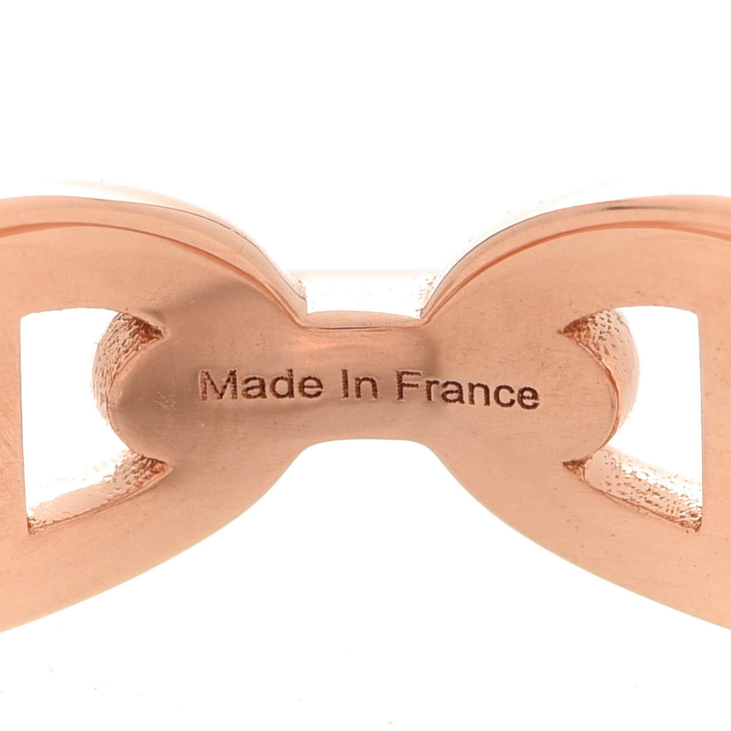 Hermes 18K Rose Gold PM Chaine D'Ancre Enchainee Ring 55 7.25 5 of 9