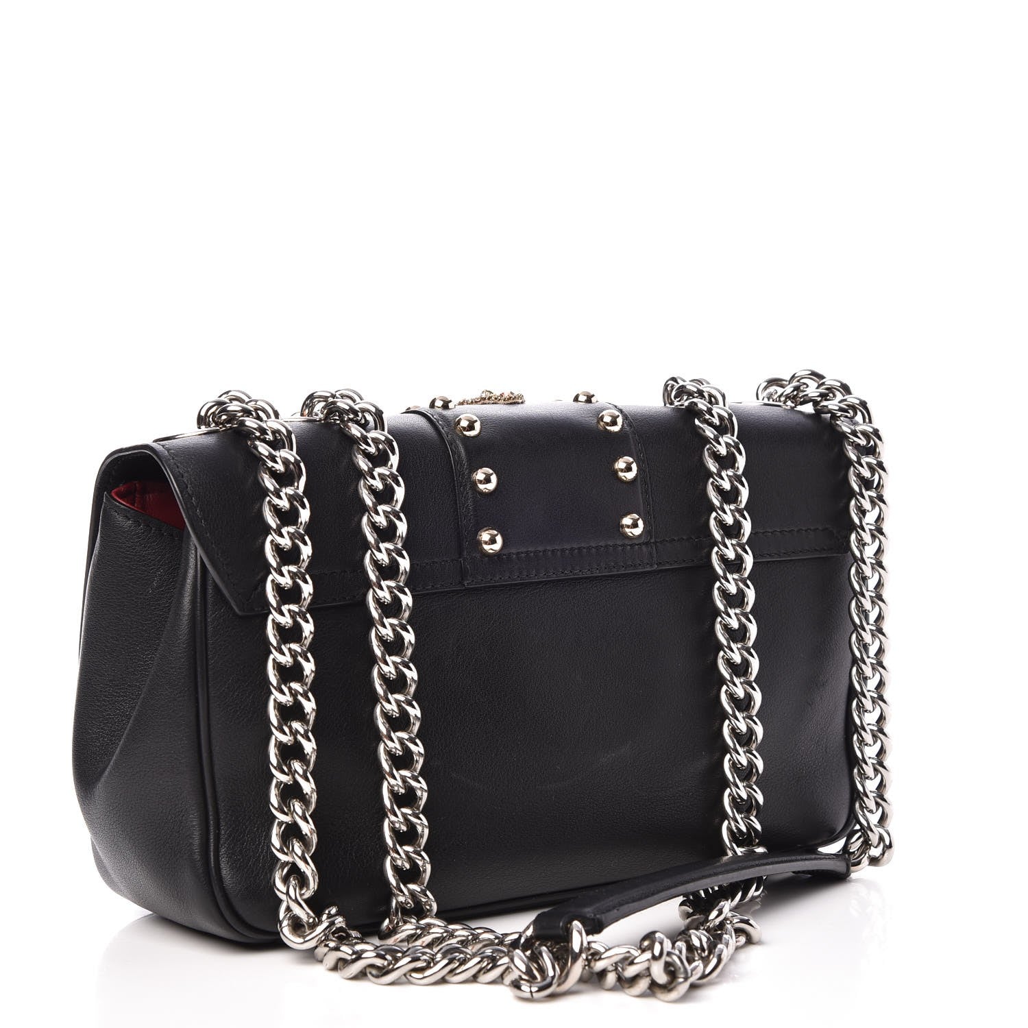 Dolce & Gabbana Calfskin Lucia Amore Heart Chain Shoulder Bag Black 3 of 8