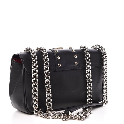 Dolce & Gabbana Calfskin Lucia Amore Heart Chain Shoulder Bag Black 3 of 8