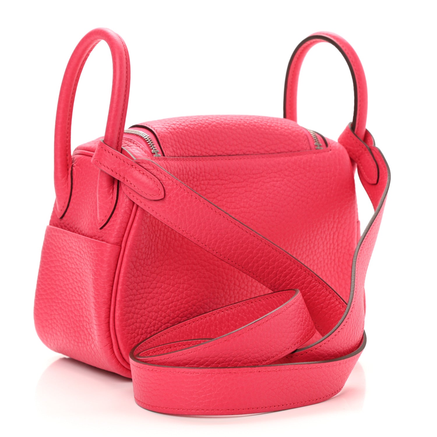 Hermes Taurillon Clemence Mini Lindy 20 Rose Extreme 2 of 10