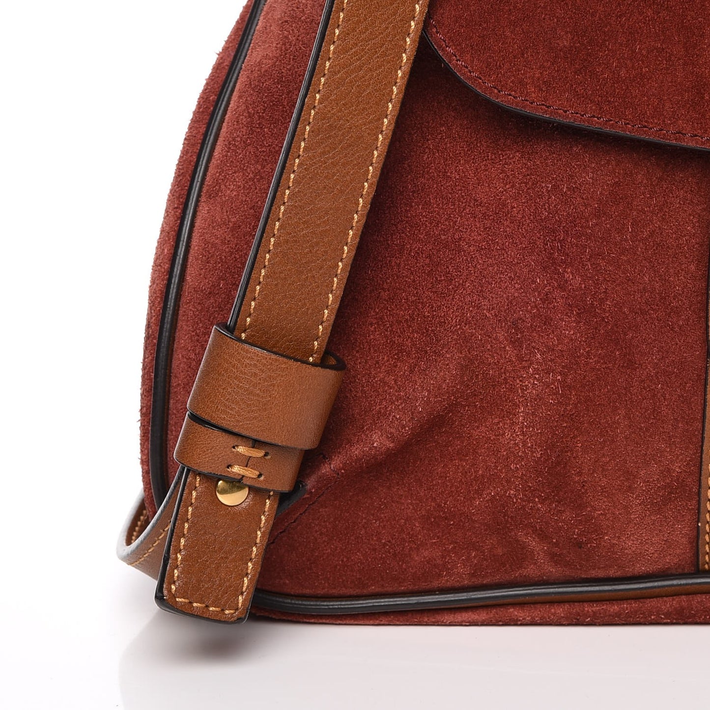 Suede Studded Small Lexa Shoulder Bag Saffron Red