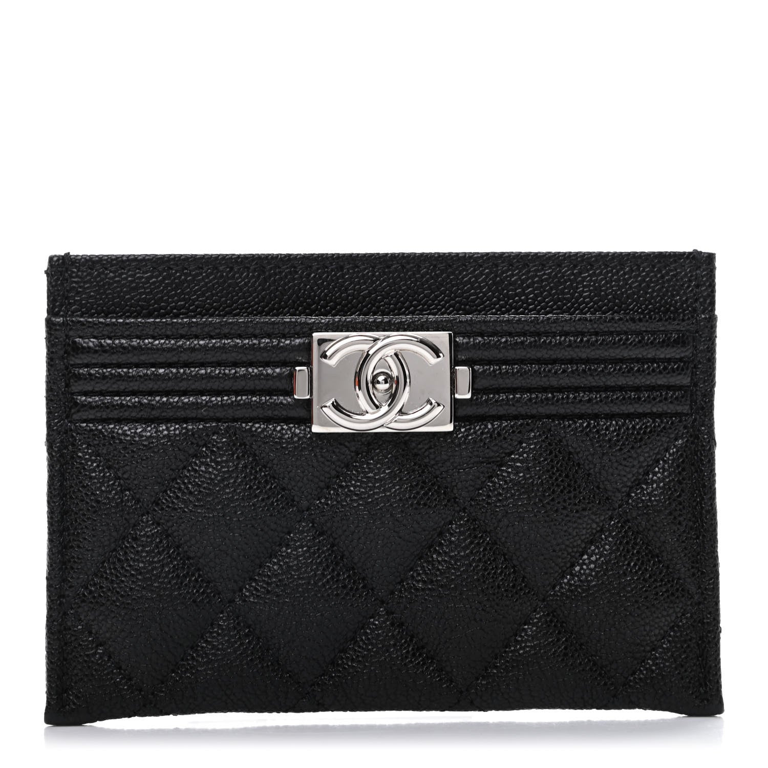 Chanel Caviar Quilted Boy Card Holder Black 1 of 8