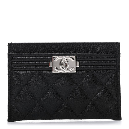 Chanel Caviar Quilted Boy Card Holder Black 1 of 8