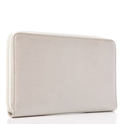 Chanel Metallic Caviar Large Sevruga Zip Around Organizer Wallet Silver 3 of 9