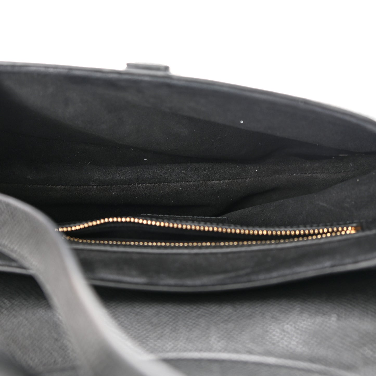 Grained Calfskin Saddle Bag With Strap Black