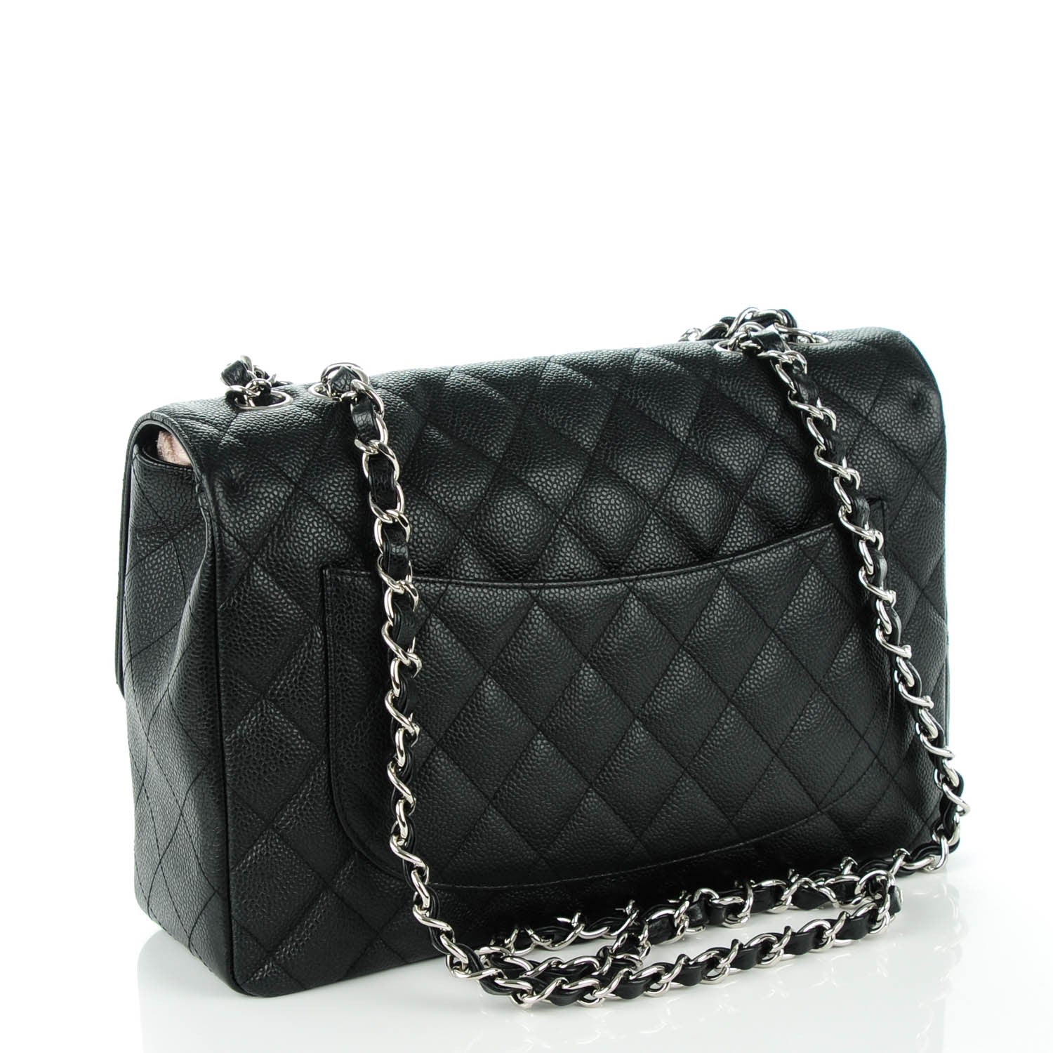Chanel Caviar Quilted Jumbo Single Flap Black 3 of 8
