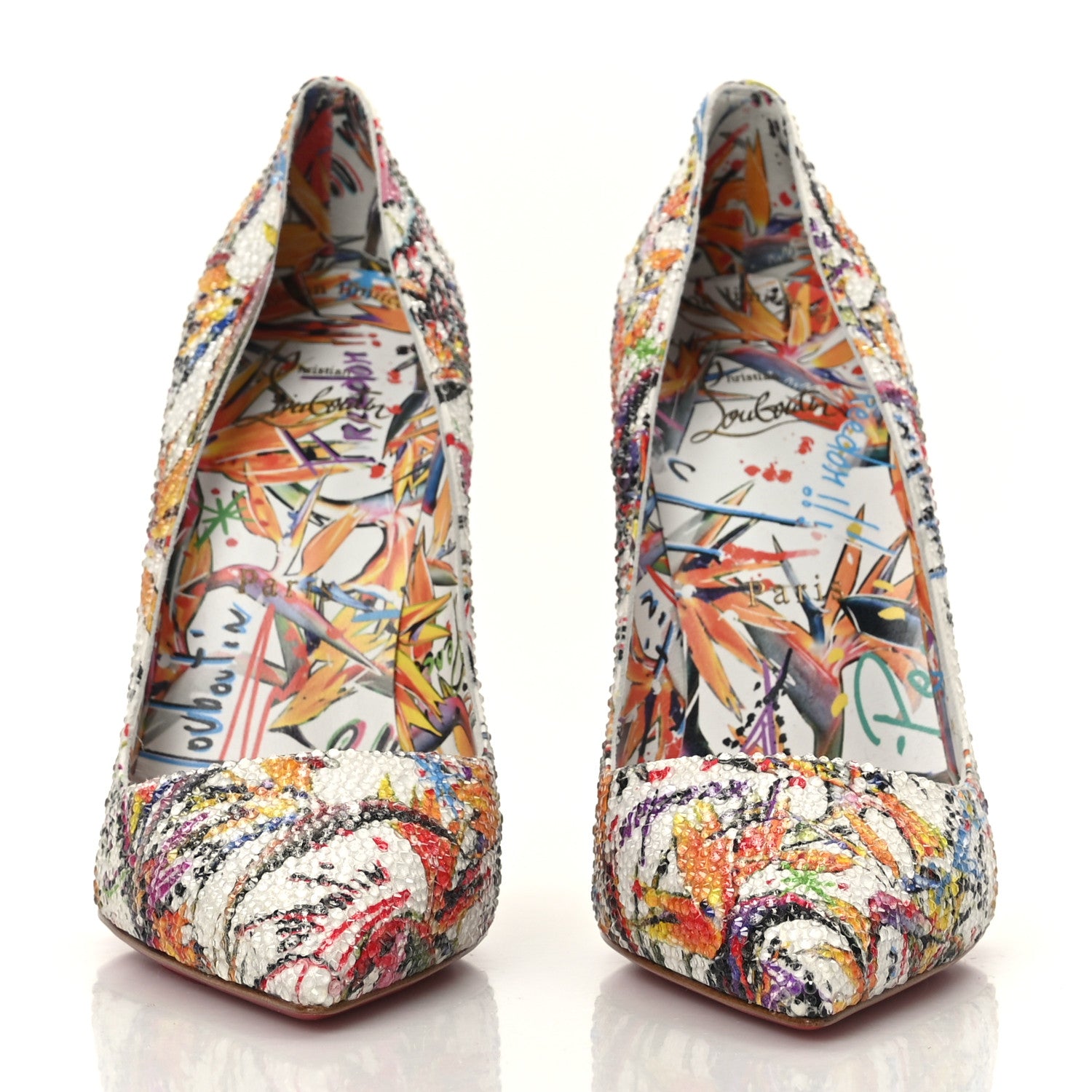 Christian Louboutin Crepe Satin Crystal Printed So Kate Strass Freedom 120 Pumps 38 Multicolor 2 of 7
