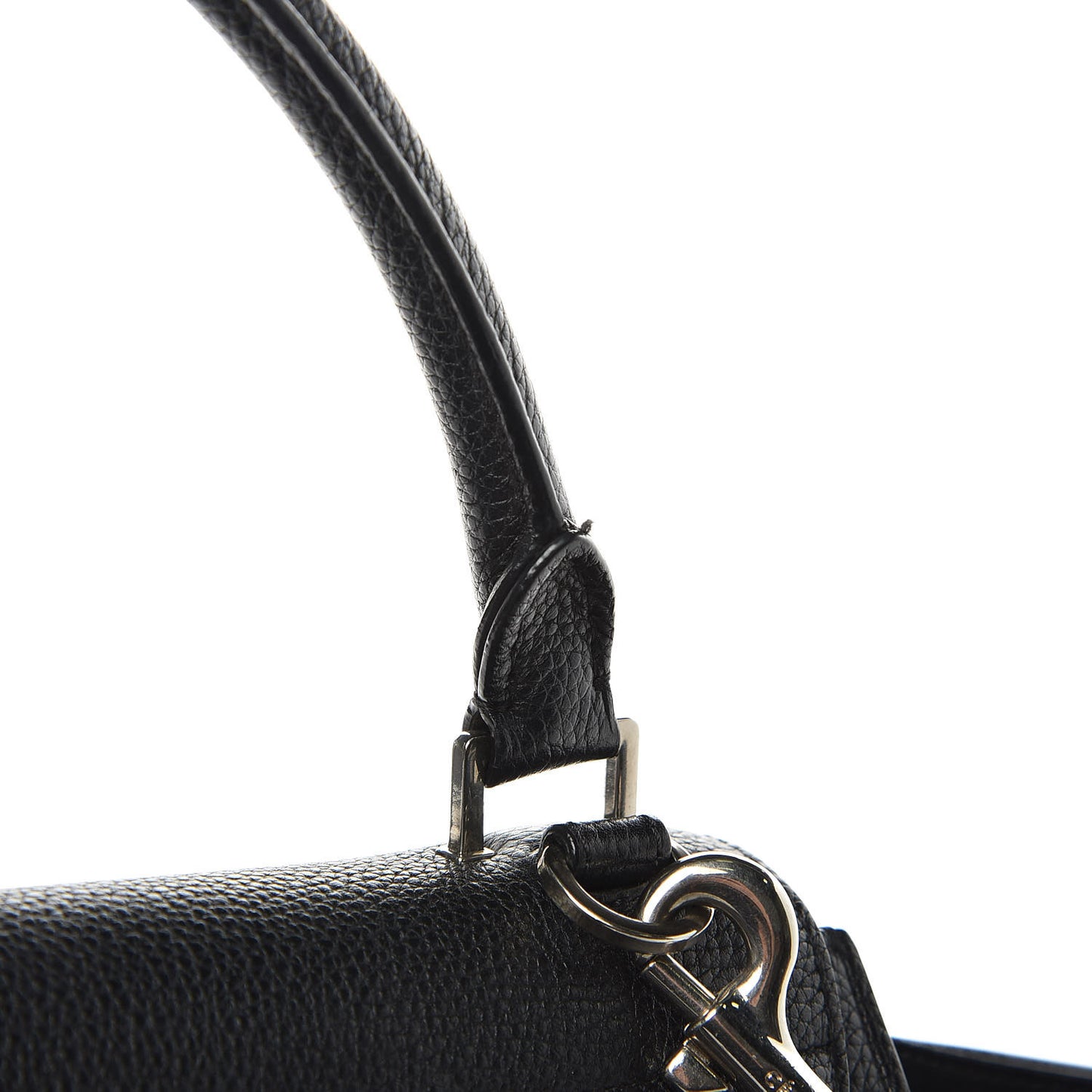 Drummed Calfskin Suede Small Trapeze Black