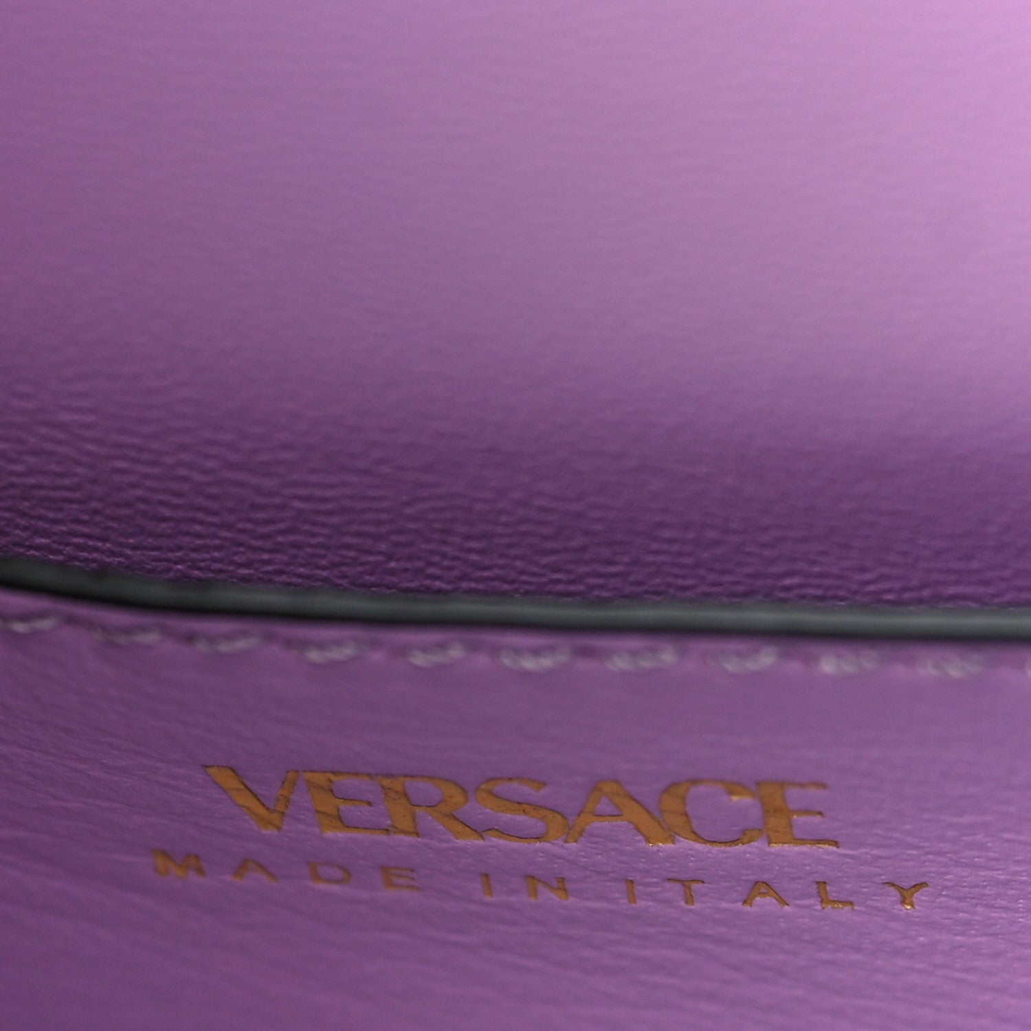 Versace Grained Calfskin Small La Medusa Top Handle Bag Black Lilac 6 of 8